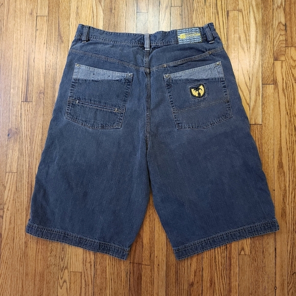 WU WEAR Mens Vintage Denim Jean Shorts Size 40 WU Tang 90s Y2K - Picture 4 of 8